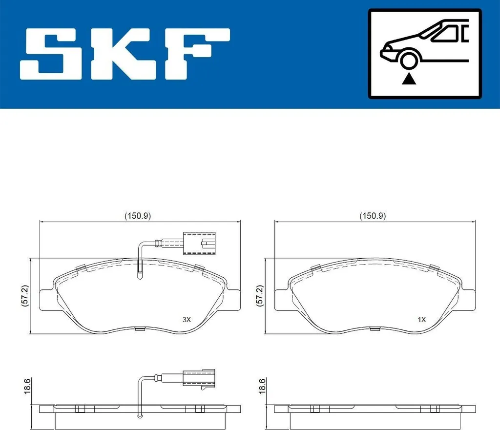 Plaquettes de frein avant haute durabilité SKF VKBP 80752 E Fiat