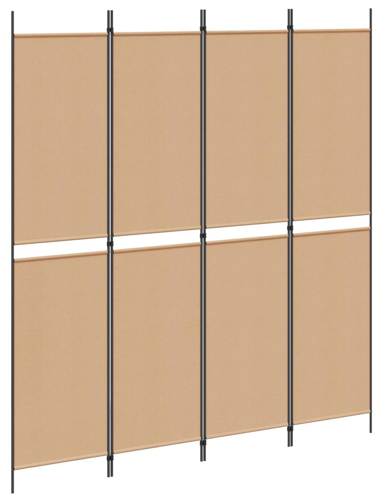 4-teiliger Raumteiler Beige 200 x 220 cm Stoff