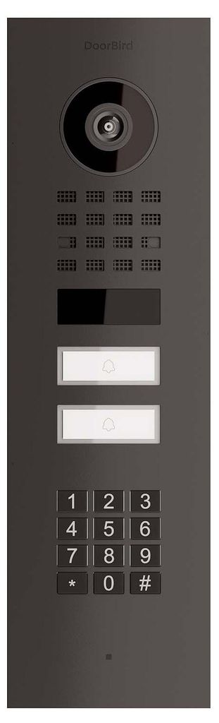 Unterputz Türsprechanlage Smart-IN for Two Doorbird D1102KV mit Keypad Modul Graphitschwarz