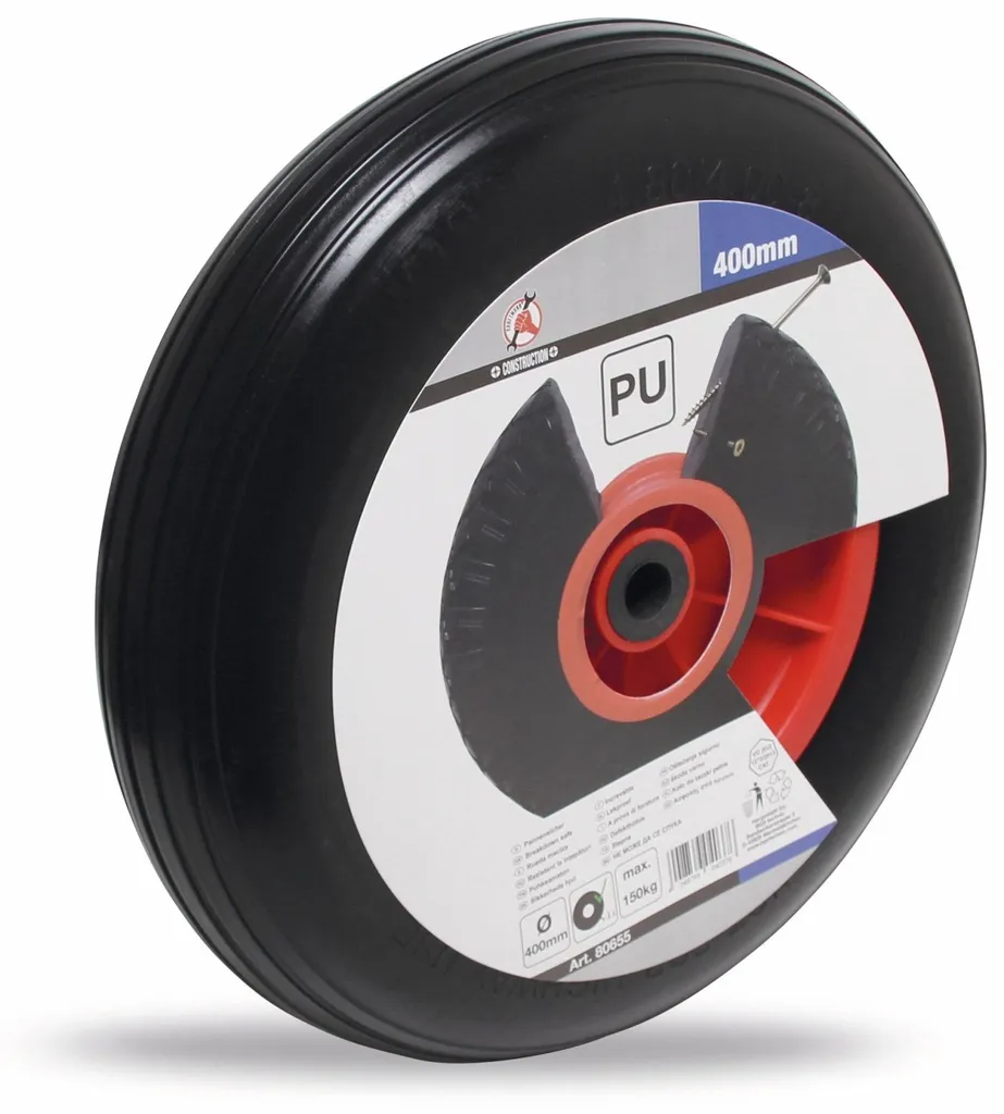BGS TECHNIC Ruota inPoliuretanoper carriola, rosso/nero Ø 400 mm