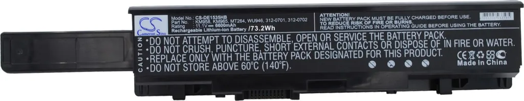 Batterie Dell Studio 1555 1557 Longue Durée - Haute Capacité Li-ion 11.1V