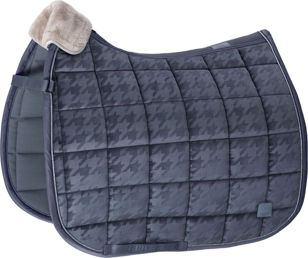 Eskadron ESSENCE Schabracke " VELVET STAMP " mit Hahnentritt-Optik Form - Pony-Dressur Farbe - dove blue