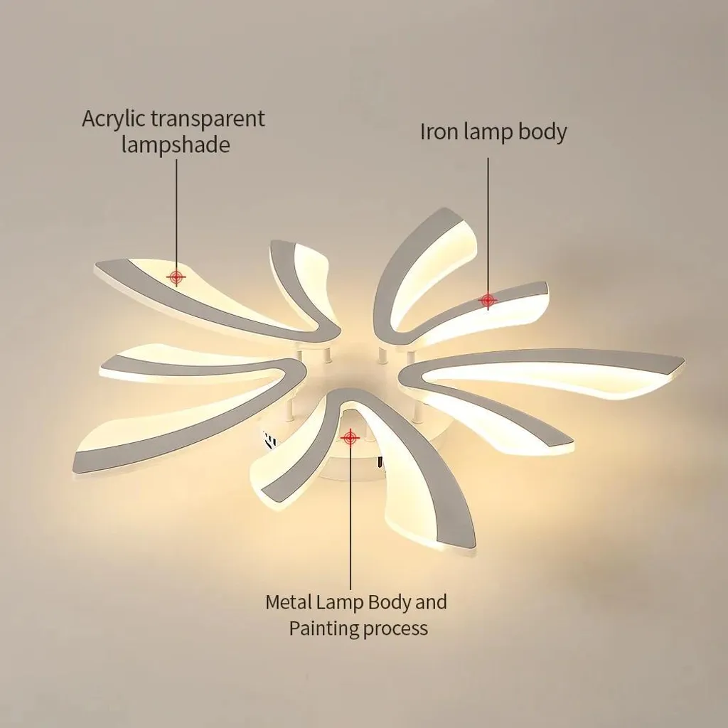 Plafonnier LED avec Télécommande et Température de Couleur Réglable Blanc Moderne - 9