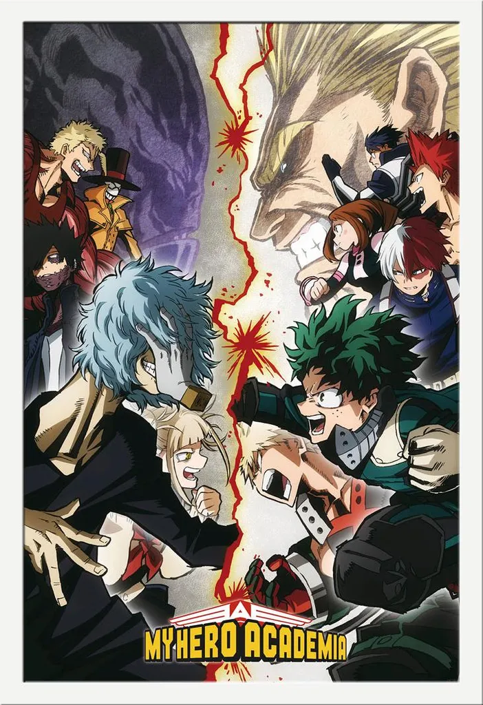 Poster My Hero Academia sous Cadre Interchangeable Shinsuke® Blanc et Vitre