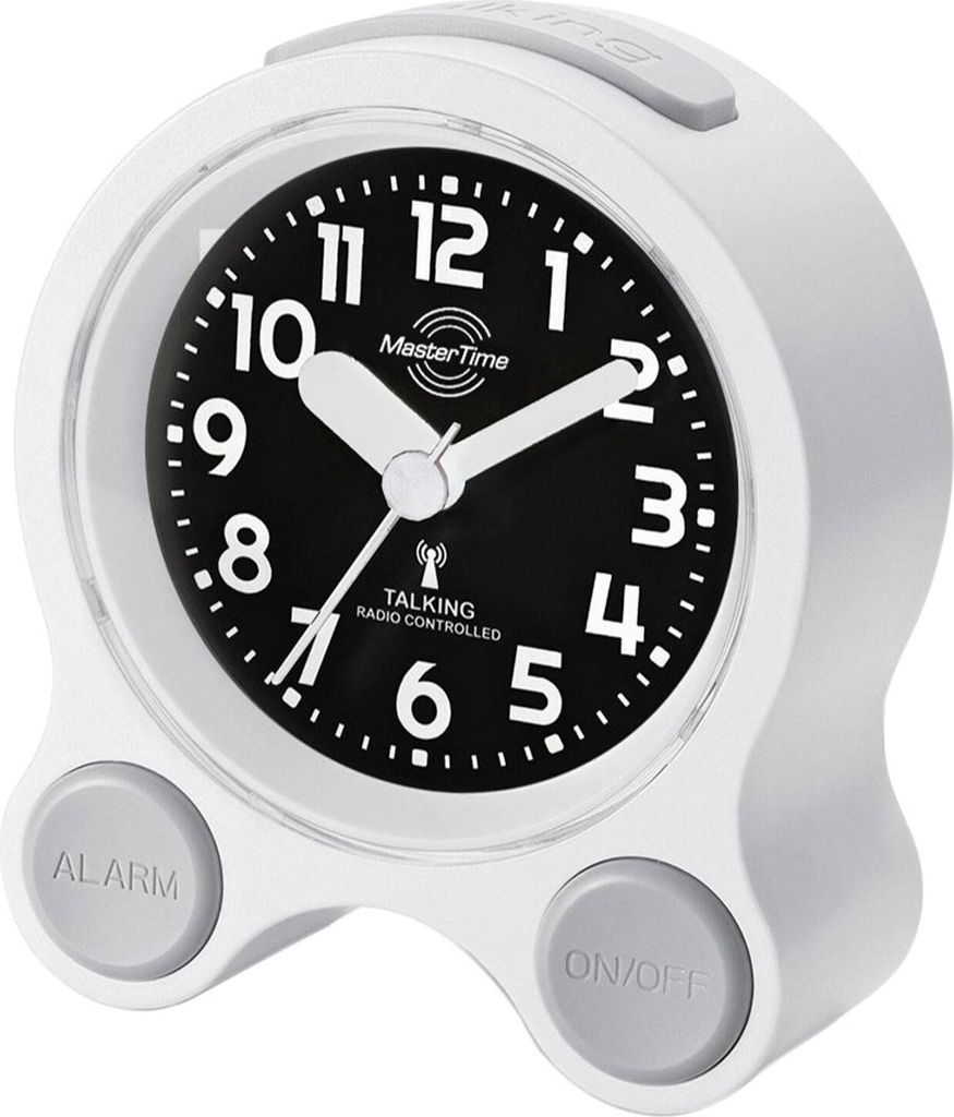 Master Time MTC-71030-12W Deutsch Sprechender Funk-Wecker Weiß/Schwarz 1