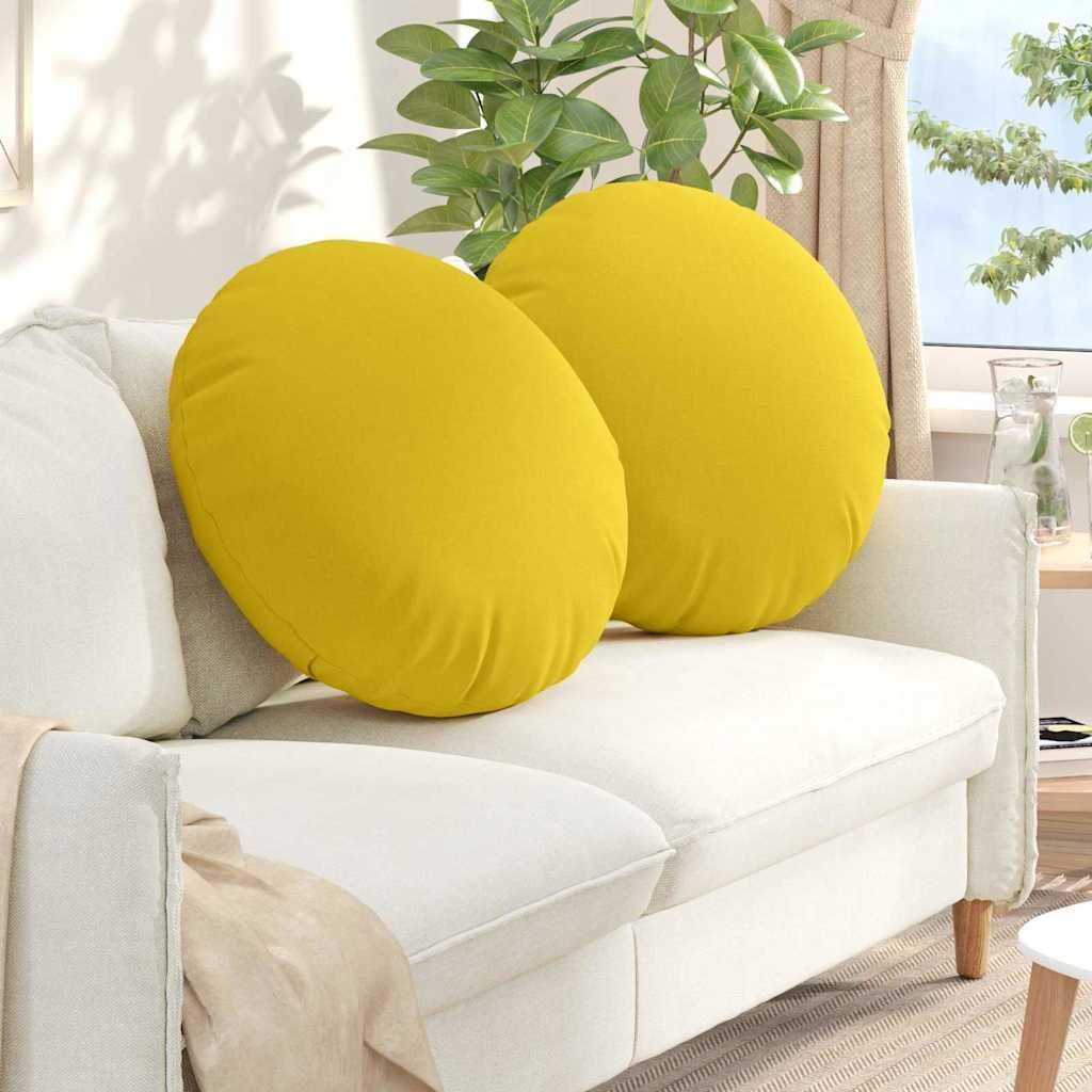 "2025 möbel"Sitzkissen 2 pcs Helles Gelb Ø80 x 29 cm Stoff - Neu Design Gartenmöbelauflagen
