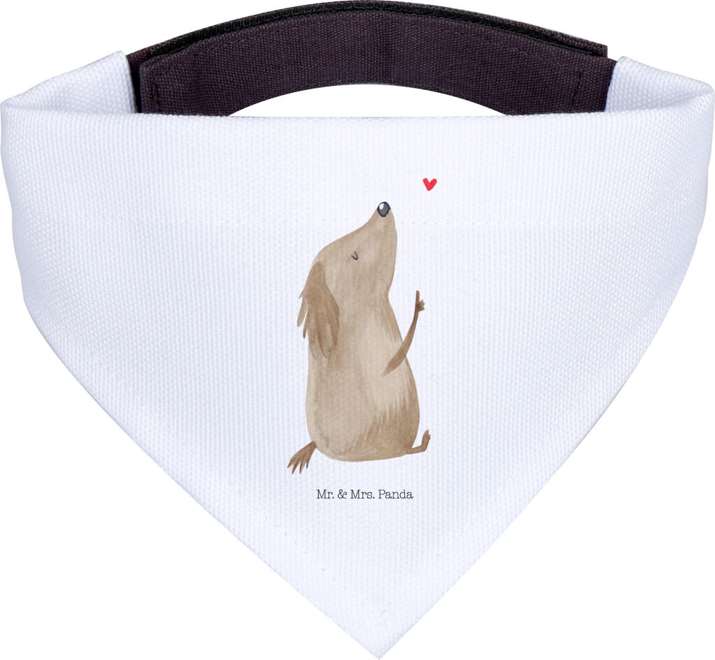 Mr. & Mrs. Panda Dreieckstuch Hund Liebe - Weiß - Geschenk, Herz, Hunde, Hals Tuch, Halstuch, Hundehalstuch, Bandana, Für, Sprüche