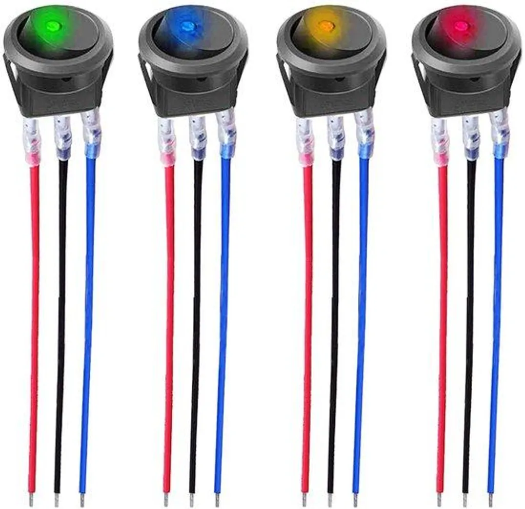Interrupteur 12V 20A LED SPST lumineux pour contrôle facile de nuit