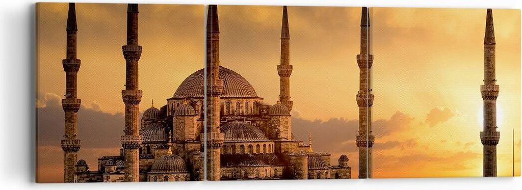 Bild auf Leinwand - Leinwandbild - Sonnenuntergang istanbul türkei reise - 90x30cm - Wand Bild - Wanddeko - Leinwanddruck - Bilder - Kunstdruck - ...