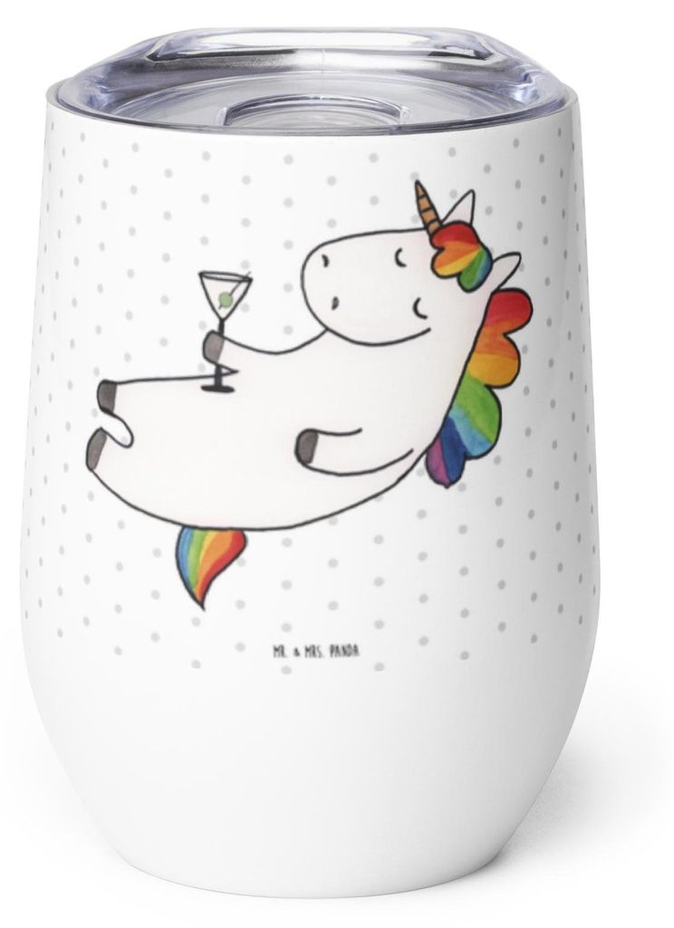 Mr. & Mrs. Panda thermosbecher Einhorn Cocktail - Weiß - Geschenk, Thermobecher, Edelstahlbecher, Thermo Becher, Lustig, Unicorn, kaffee tasse, Ru...