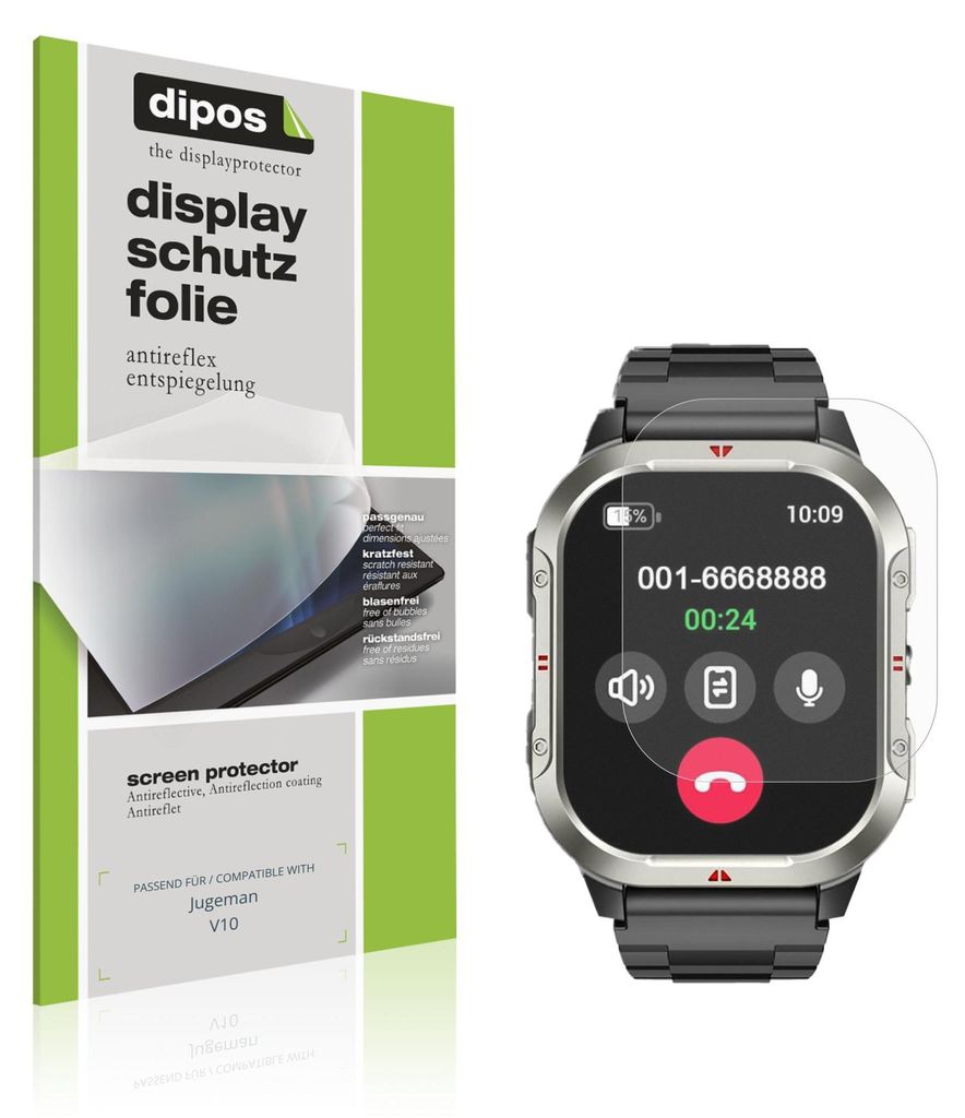 6x Schutzfolie für Jugeman V10 matt Displayschutzfolie Folie Display Schutz dipos