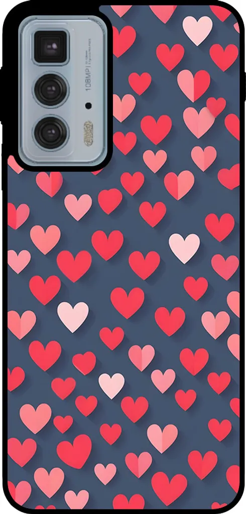 Cover Motorola Edge 20 Pro Smartphonica Cuore Rosa Rosso TPU - Shop Online