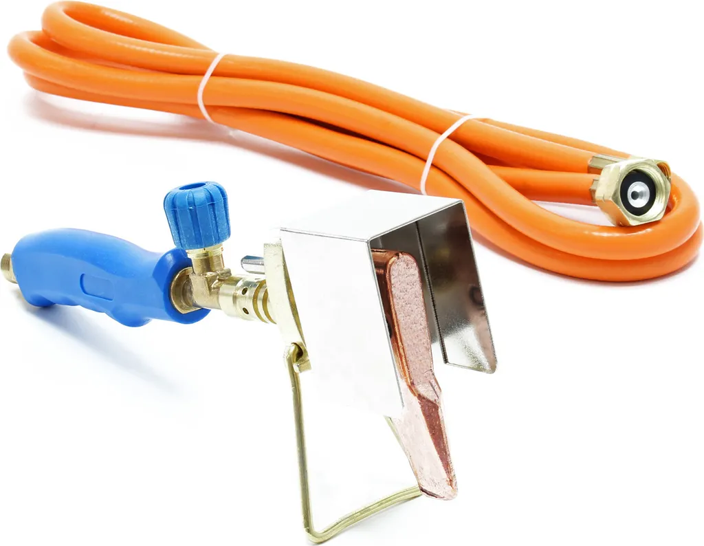 Fer à souder avec pare-vent et support pour soudure de gouttière zinc