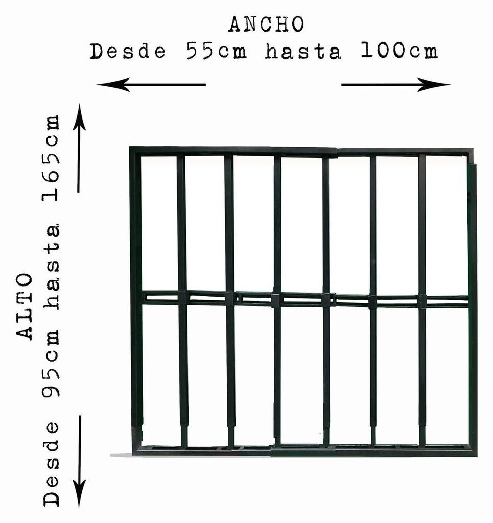 Fenstergitter ausziehbar 55 × 95 bis 100 × 165 cm Schwarz – Produktbild 