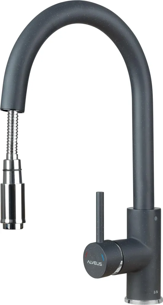 Robinet de cuisine noir Alveus Delos avec douchette extractible