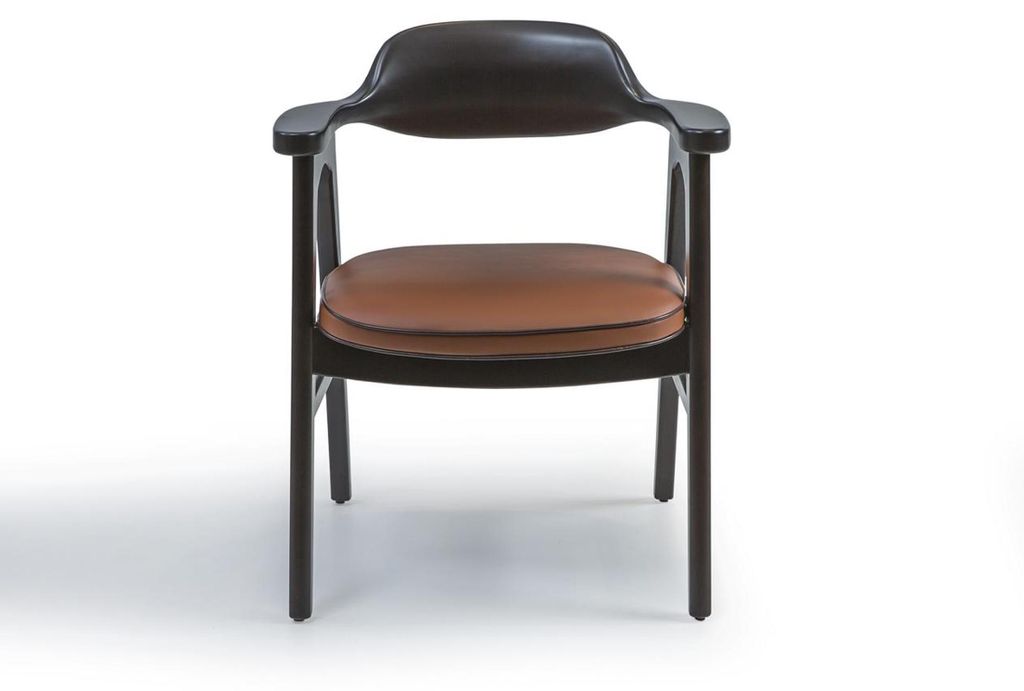 Esszimmer Stuhl mit Armlehnen Schwarz Holzstuhl Neu Möbel Design Sitz