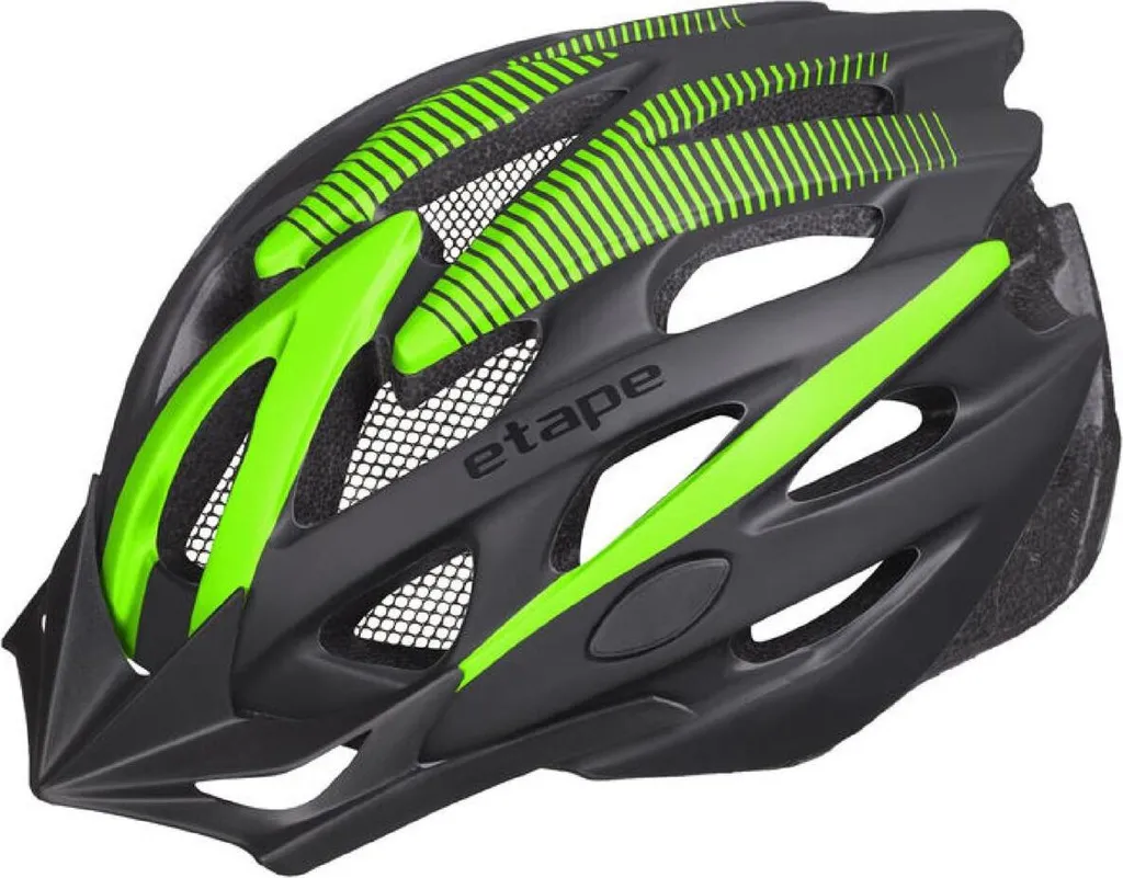 Casque cycliste Twister noir-vert de taille M avec visière amovible