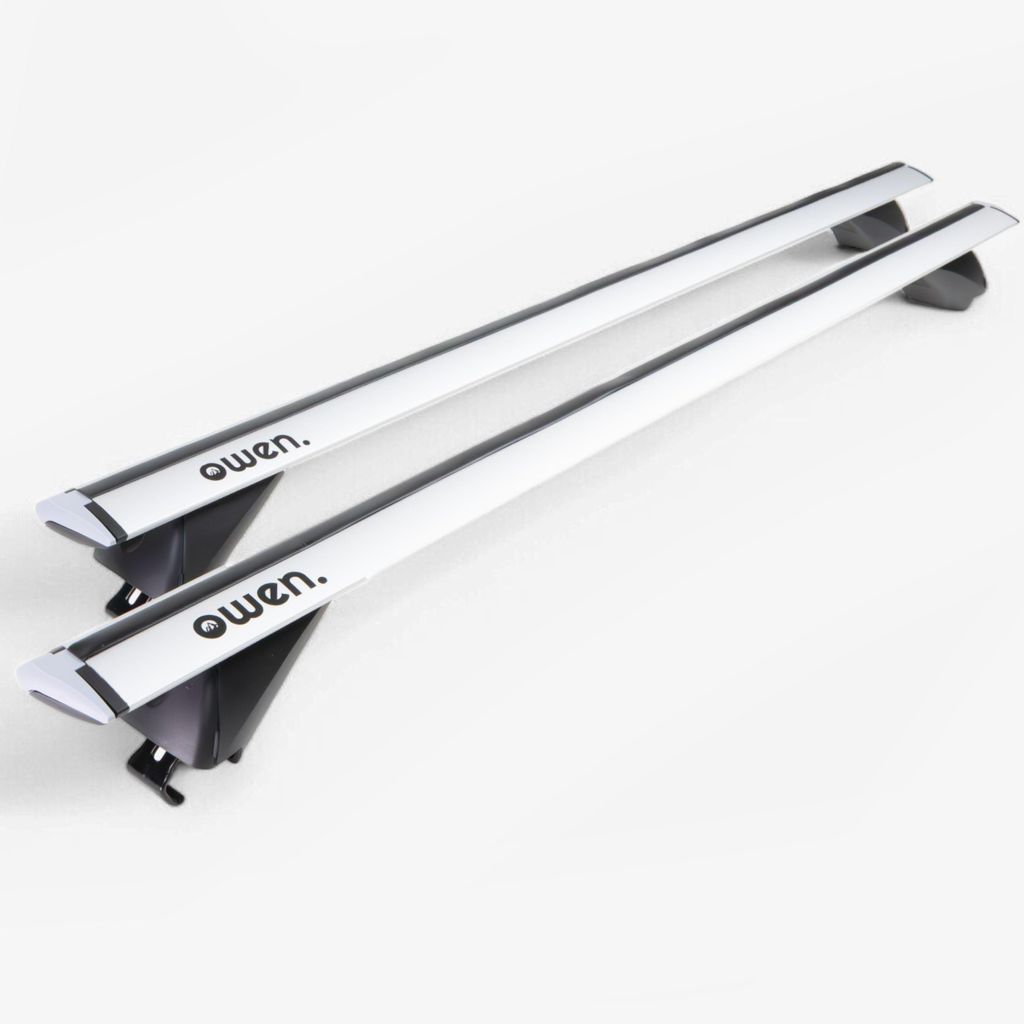 Owen Dachträger 5.0 Pro Silber 135cm - Universal Dachträger für eine offene Reling | 90 kg Tragkraft | 2 min Montage | & GS