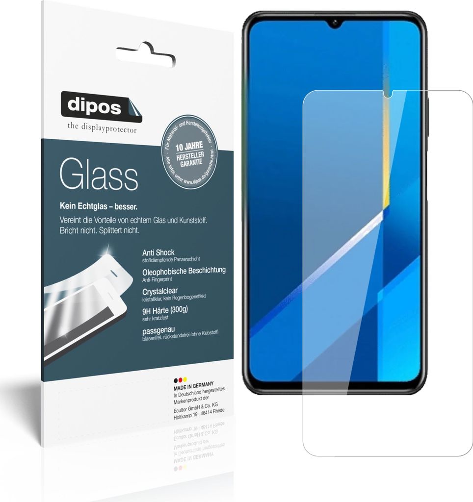 2x Schutzfolie für Honor X10 Max - Anti-Shock 9H Folie dipos Glass Kunststoffglas