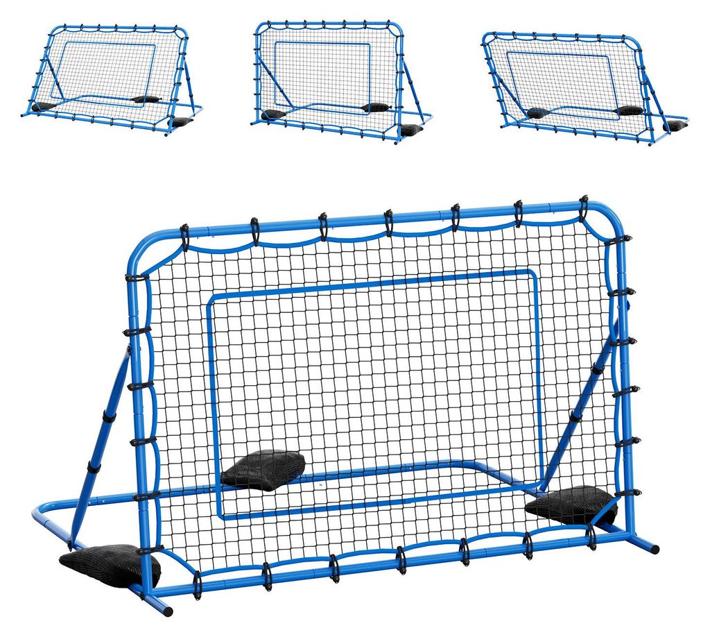 SucceBuy Fußball-Rebounder 178 x 117 cm, Trainingsnetz für Ballkontrolle und Passübungen, Sportgerät mit stabilem Metallrahmen und robustem PE-...