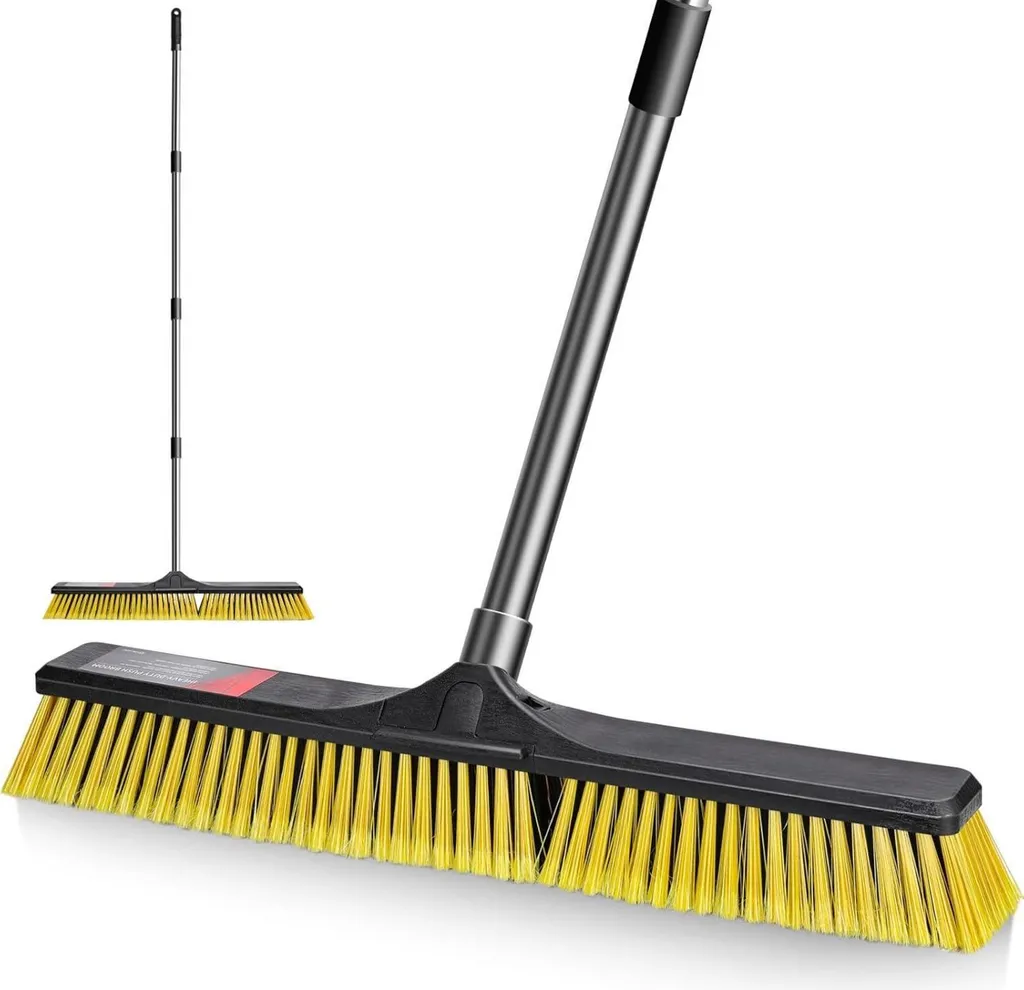 Balai de rue 60cm jaune : finissez-en avec les corvées de balayage