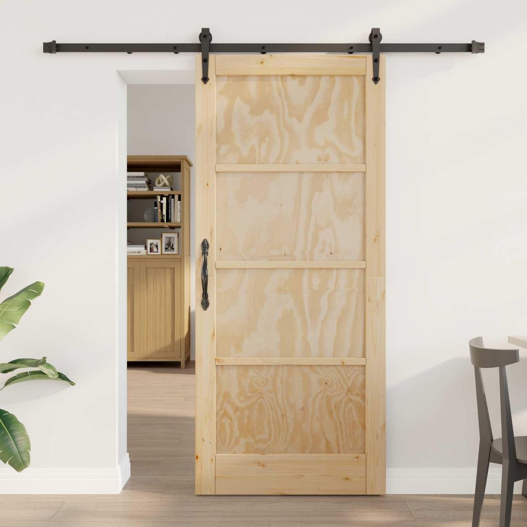 Möbel Schiebetür ORKDAL Natürlich und Schwarz 86 x 198,5 cmHaustüren - Haustüren c6267