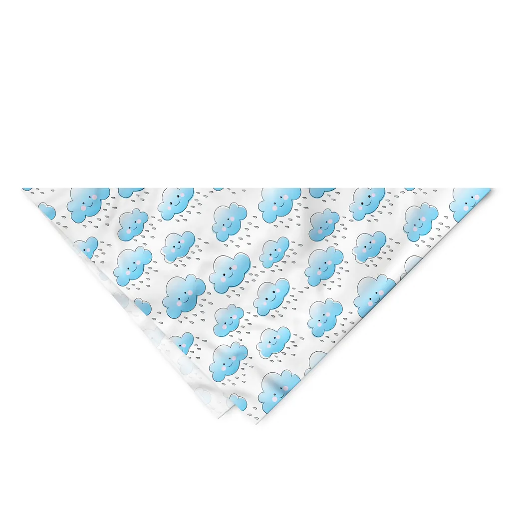 Bandana per Cani ABAKUHAUS 40x40 Smile Cloud Celeste e Viola - 2
