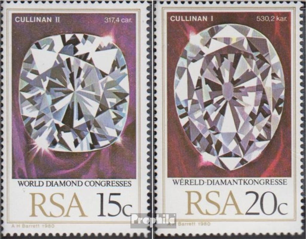 Briefmarken Südafrika 1980 Mi 571-572 (kompl.Ausg.) gestempelt Welt Diamanten Kongress