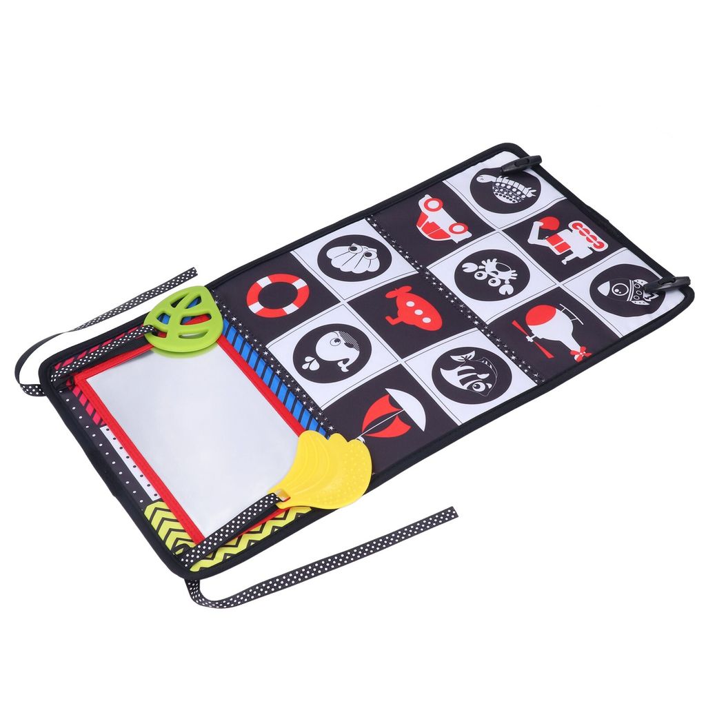 Tummy Time Floor Mirror,Baby Tuch Buch mit Boden Spiegel,Crinkle Tuch Bücher mit Tummy Mirror,High Contrast Crinkle Tuch Bücher,Infant Activity C...
