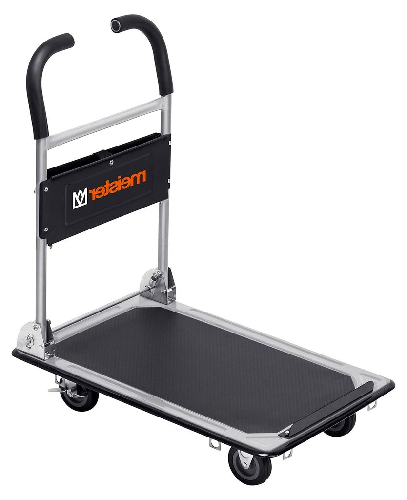 Plattformwagen "cut-off" - Klappbar - Tragkraft bis 150 kg - Feststellbremse / Transporthilfe mit Lenkrollen / Paketwagen mit Antirutsch-Beschichtu...