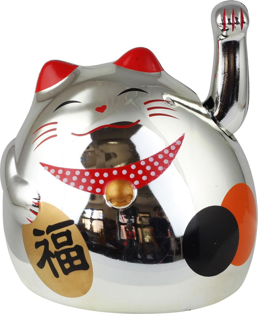 Glückskatze - Maneki-neko - rundliche Winkekatze 8 cm - Produktbild 