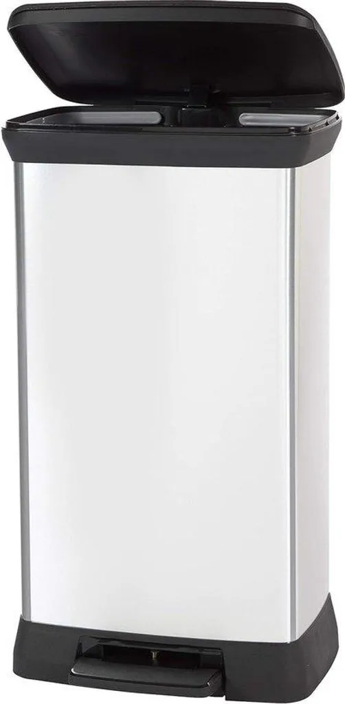 Poubelle pédale 50L inox argent : fini les traces et mauvaises odeurs