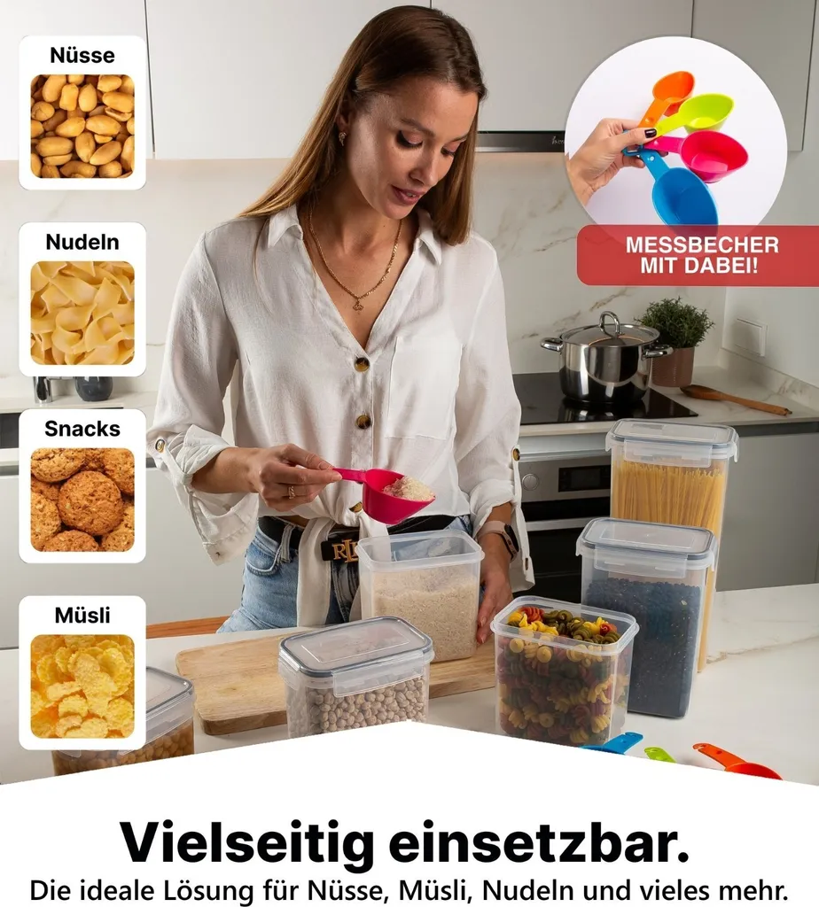 Contenori per alimenti di grandi dimensioni da 2 pezzi con coperchi ermetici da 6,5 lri per la cottura dello zucchero di farina e la conservazione degli alimenti secchi  15
