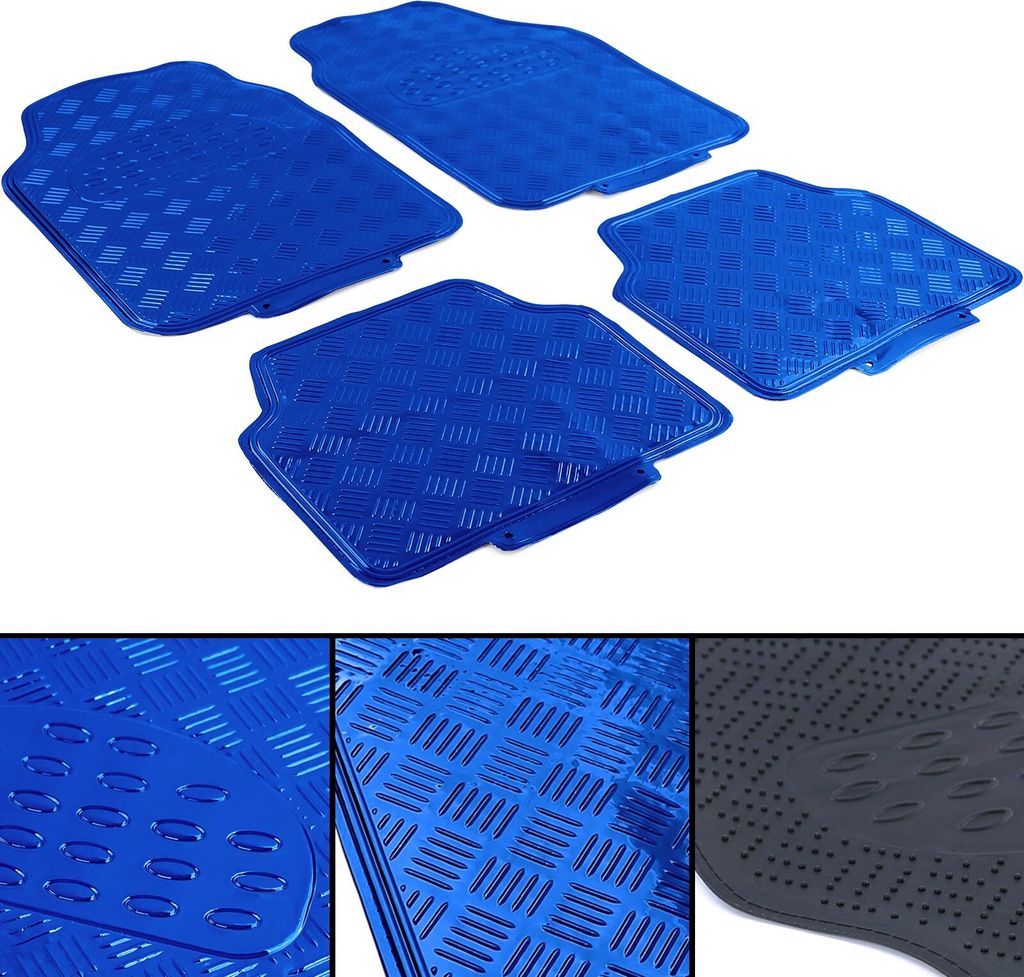 Auto Gummi Fußmatten universal Alu Riffelblech Optik Produktbild 