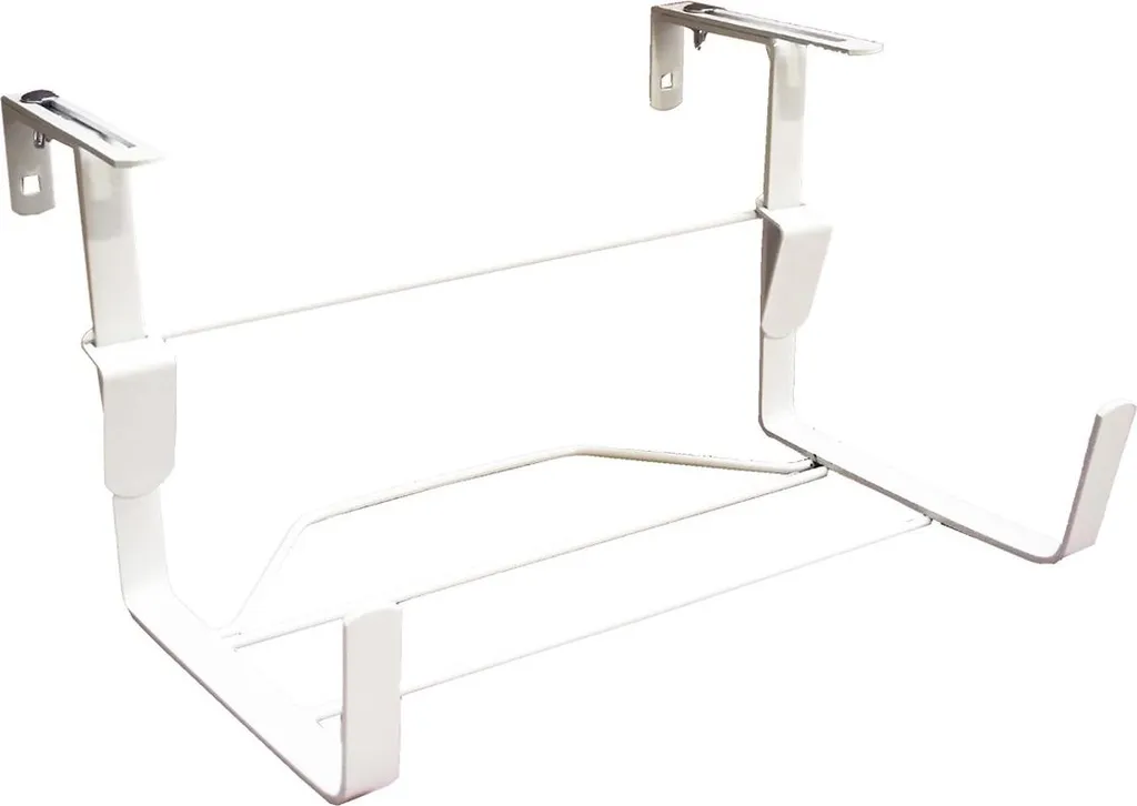 Support pour jardinière de balcon blanc réglable en fer plat 35x18