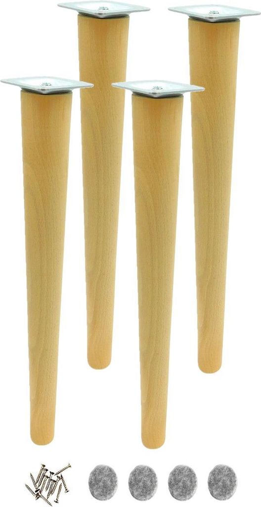 Buchenholzn Beine 40 cm – Lackierte Möbelbeine für DIY Produktbild 