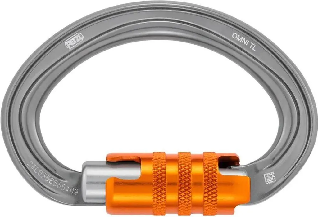 Mousqueton de sécurité Petzl Omni Argenté contre les charges croisées