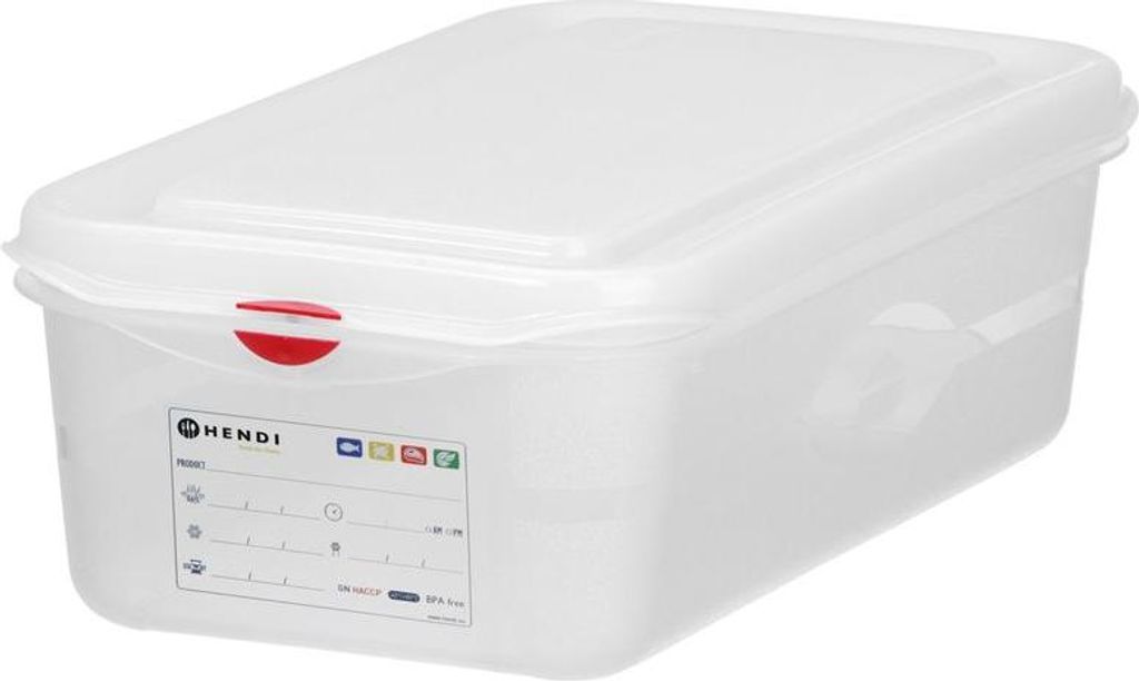 Behälter GN 1/3 Polypropylen, HENDI, GN 1/3, 2,5L, Transparent, 325x176x(H)65mm