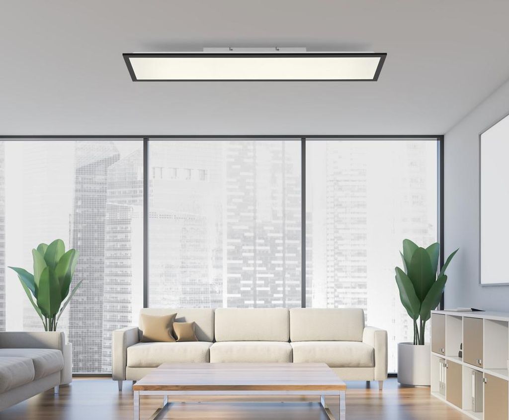 Just Light Plafonnier LED "Flat" noir, 24 W, CCT changement Image du produit 