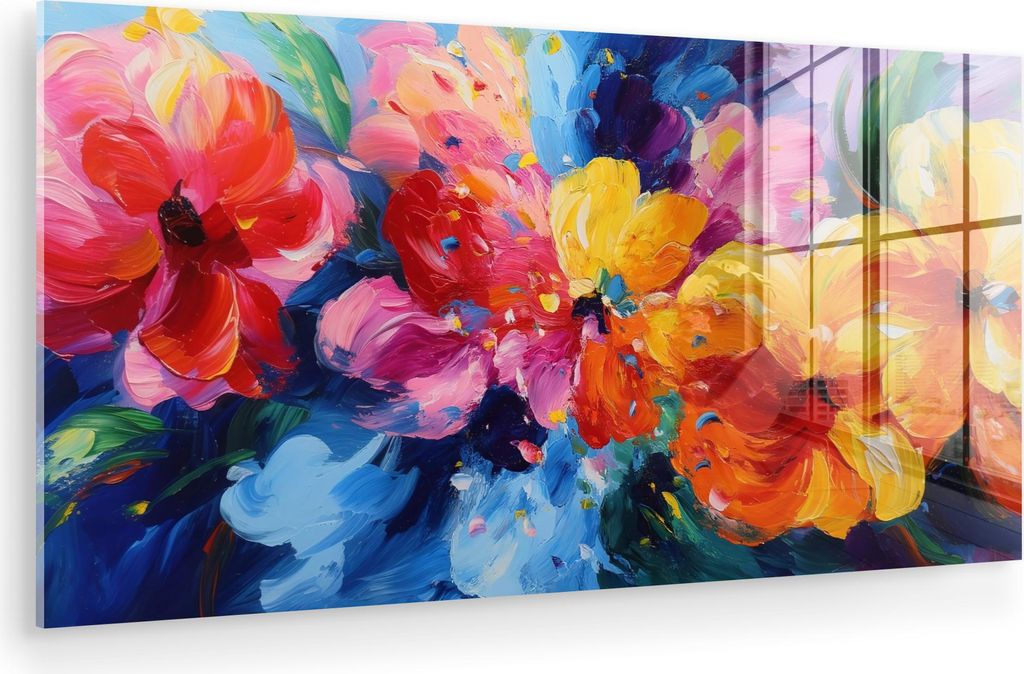 MuchoWow Glasbilder - Bilder auf Wandbild - Foto auf Glas Gewellt - Energie - warm 80x40 cm Wanddekoration aus Glas - Acrylglasbild - Acrylbilder -...