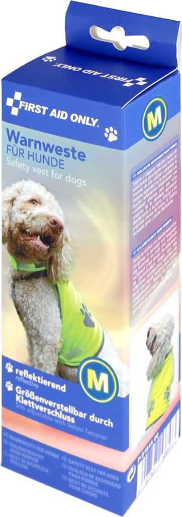 FIRST AID ONLY Hunde-Warnweste mit Pfoten-Print gelb M