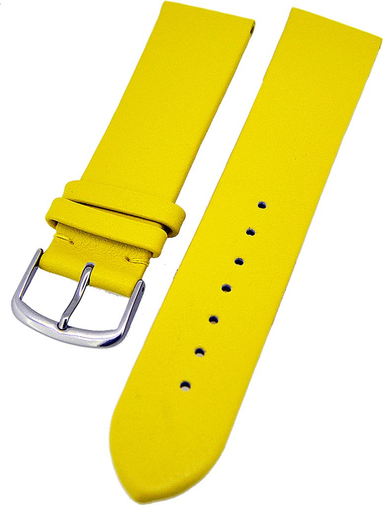Uhrenarmband weiches Kalbslederband Gelb ohne Naht 22mm