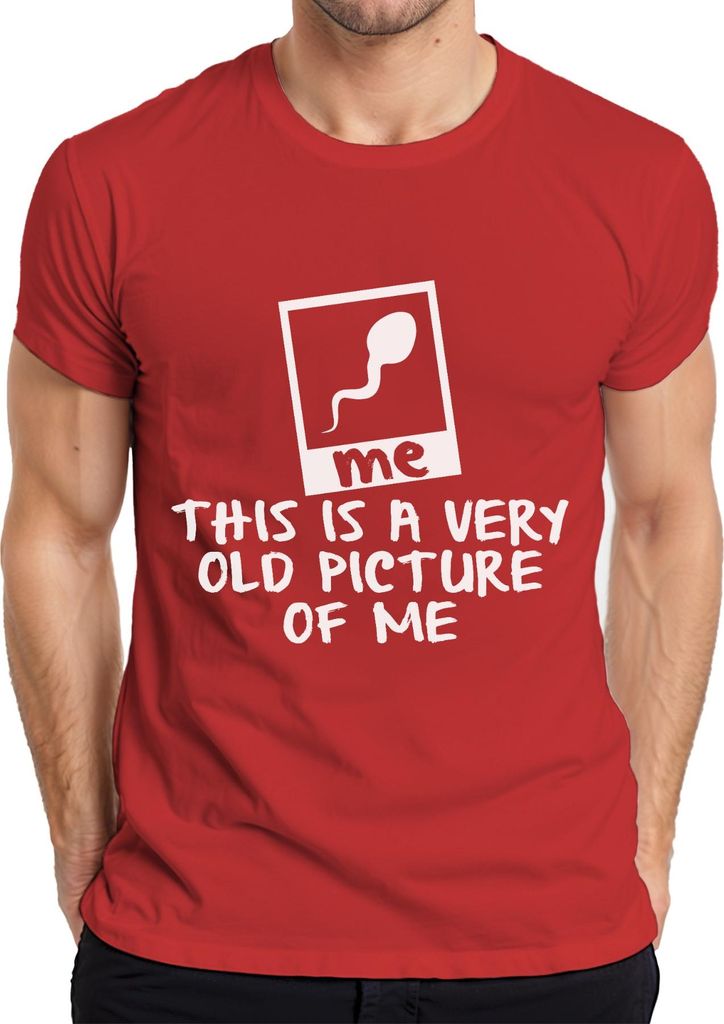 dies ist ein sehr altes foto von mir ploaroid lustiger Spruch Herren T-Shirt, Rot, XXL