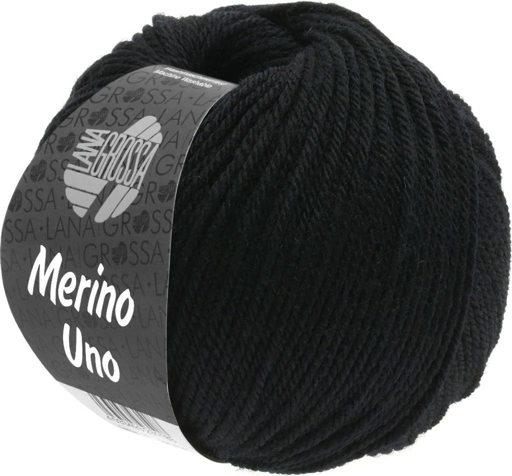 A ball of black yarn with a label.