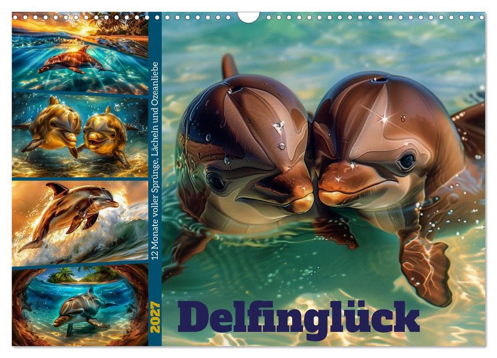 Delfinglück (Wandkalender 2027 DIN A3 quer), CALVENDO Monatskalender