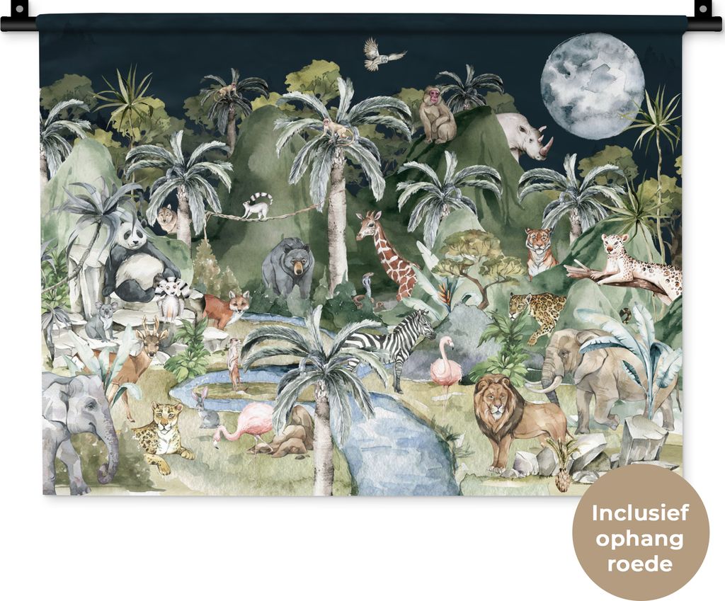 MuchoWow® Wandteppich Wandbehang Kinder - Dschungel - Natur Produktbild 