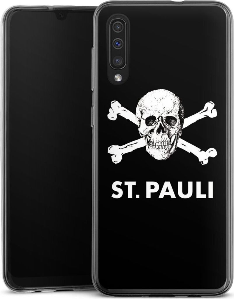 DeinDesign Handyhülle für Samsung Galaxy A30s Silikon Hülle Case Smartphone Schutzhülle FC St. Pauli Offizielles Lizenzprodukt Totenkopf