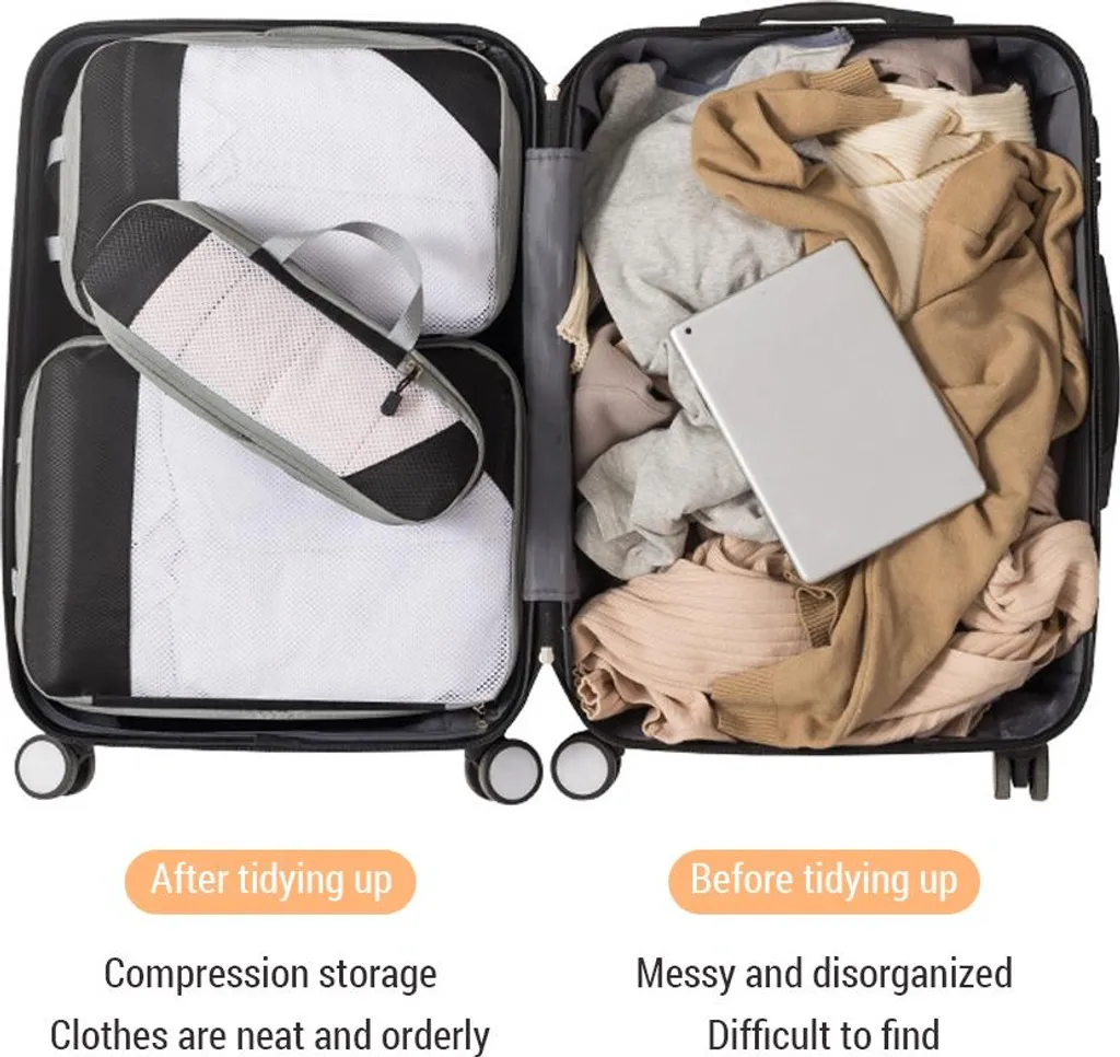 Cubi Di Imballaggio A Compressione Per Valigia E Zaino – Organizer Da Viaggio Salvaspazio (Modello A) - 5
