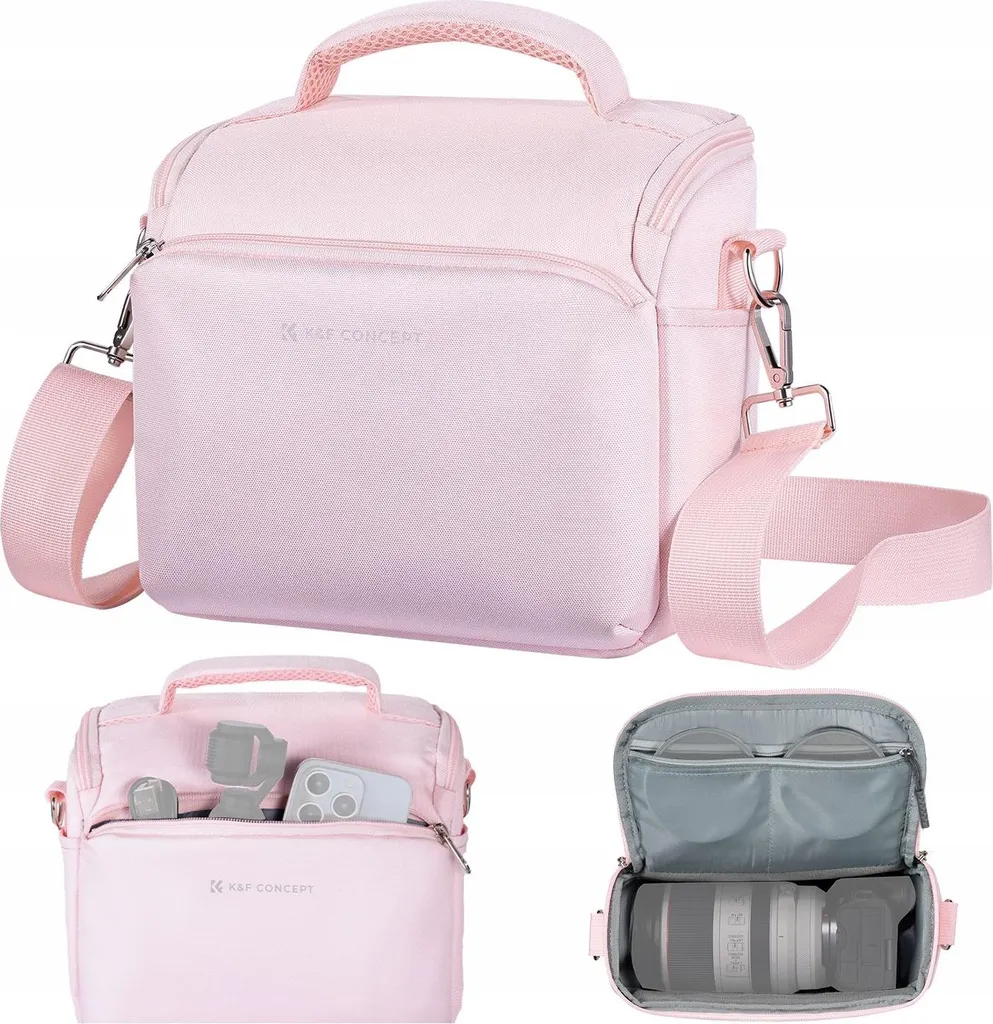 Sac Photo Sling K&F KF13.179V2 Rose Rembourré pour Appareil et Gimbal