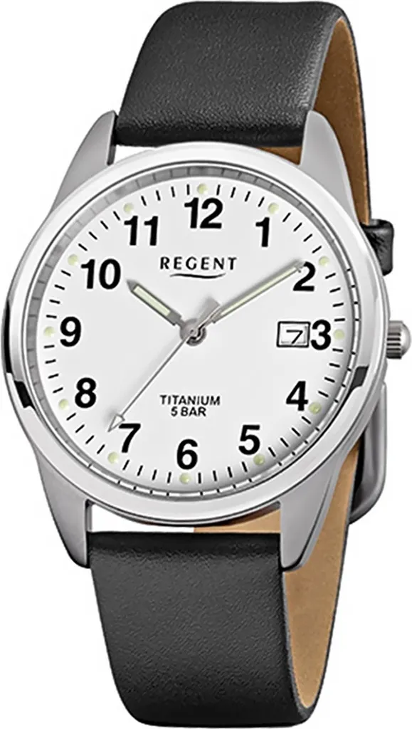 Montre Analogique Homme en Titane Noir Regent F-685 Chic et Durable
